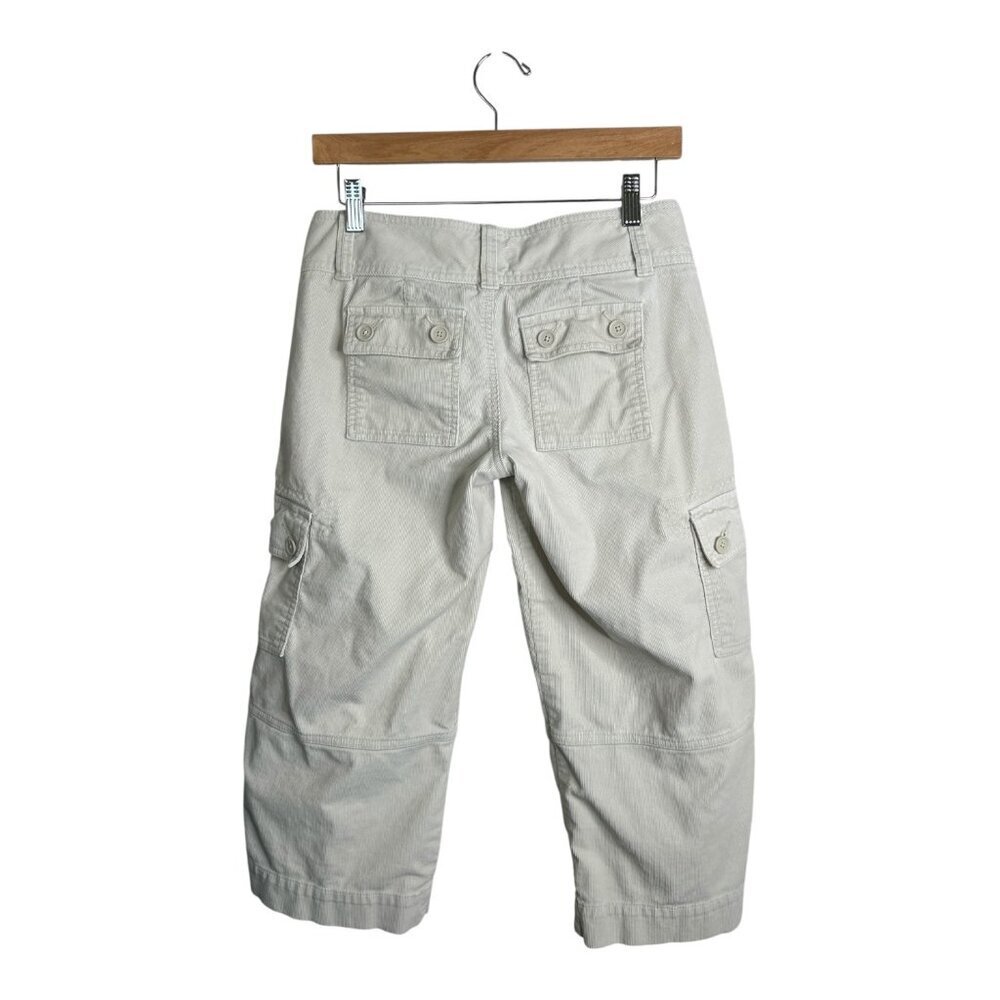 Abercrombie & Fitch Tan Cropped Corduroy Women's Pants Size 0 Y2K - Picture 2 of 9